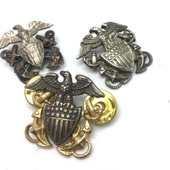 Vintage BLACKINTON Sterling silver U.S Navy Nurse Eagle / Shield Pin Brooch
